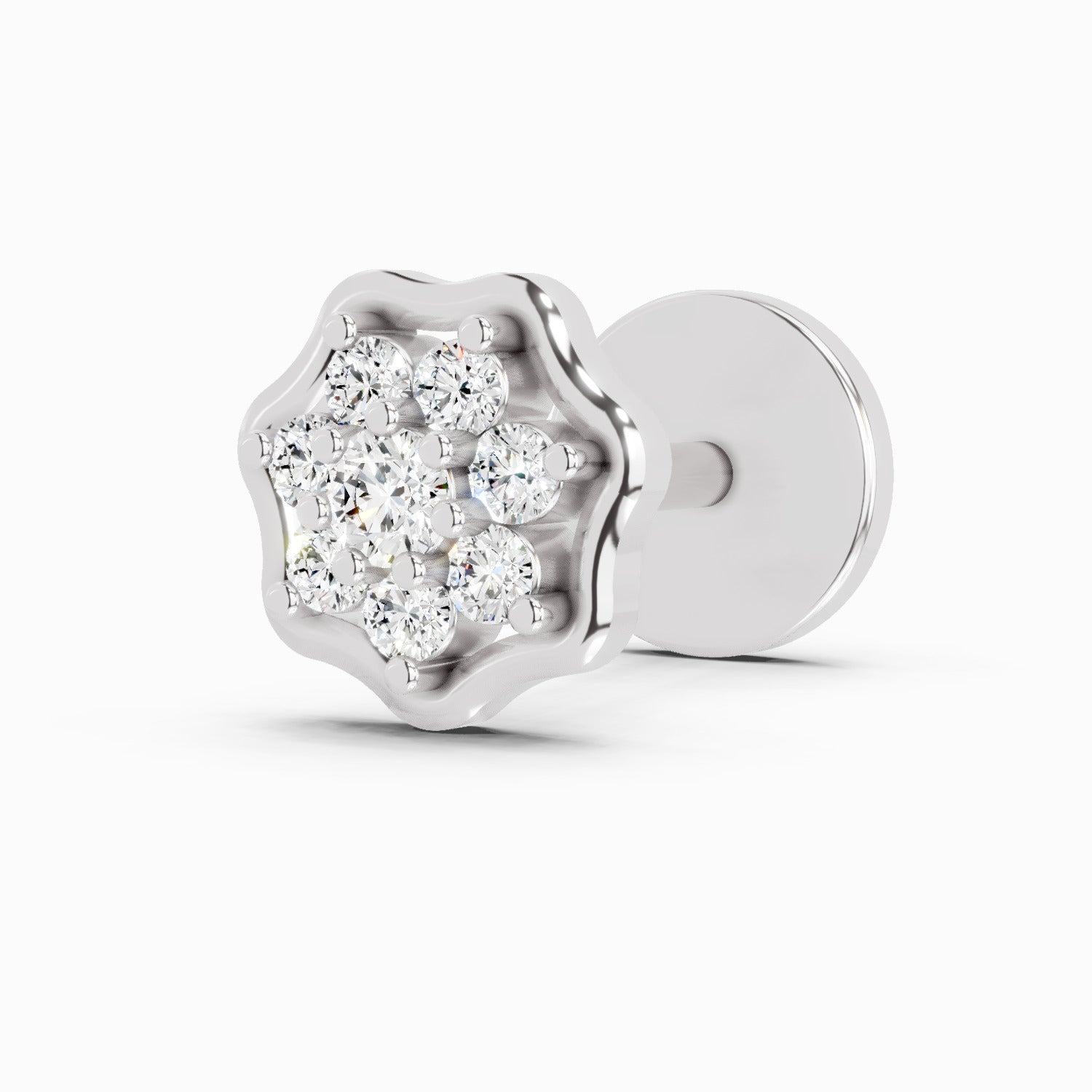 0.04 Carat Aurora Spark Diamond Nose Pin 14K - White Gold