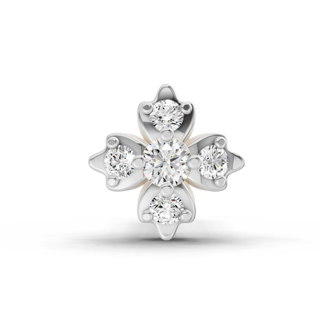 0.03 Carat Floral Diamond Nose Pin 14K - Rose Gold