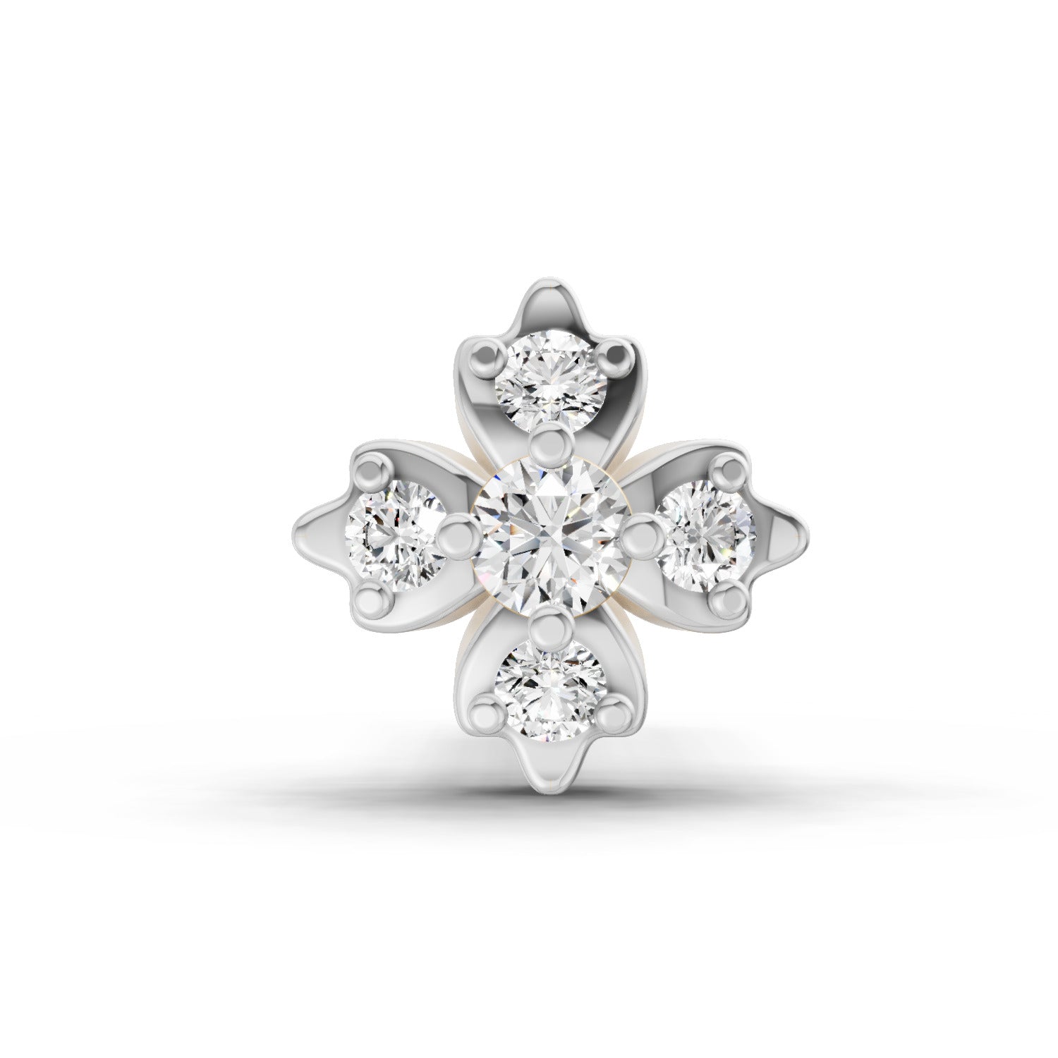 0.03 Carat Floral Diamond Nose Pin 14K - Rose Gold