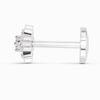 0.03 Carat Floral Diamond Nose Pin 14K - White Gold
