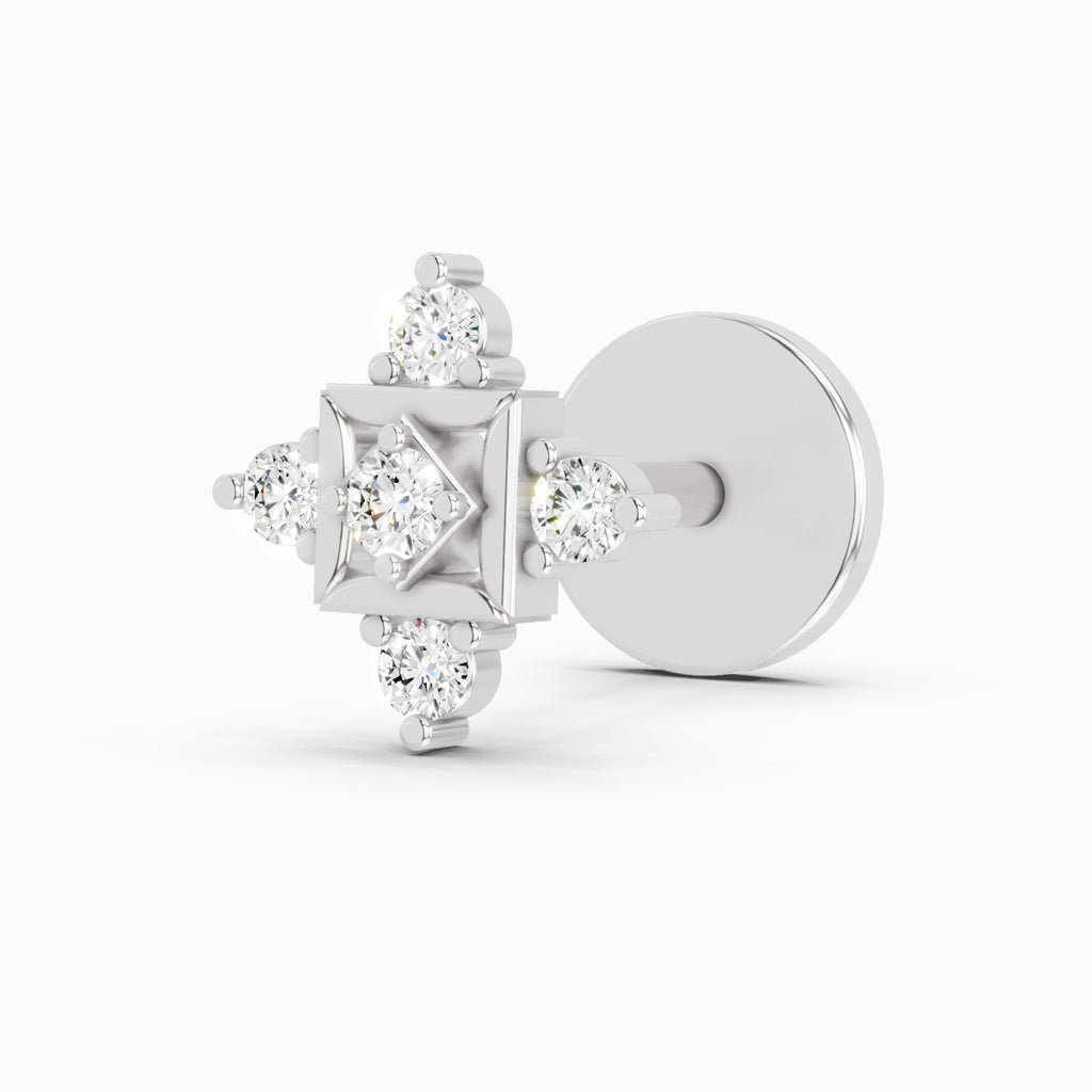 0.02 Carat The Kata Diamond Nose Pin 14K - White Gold
