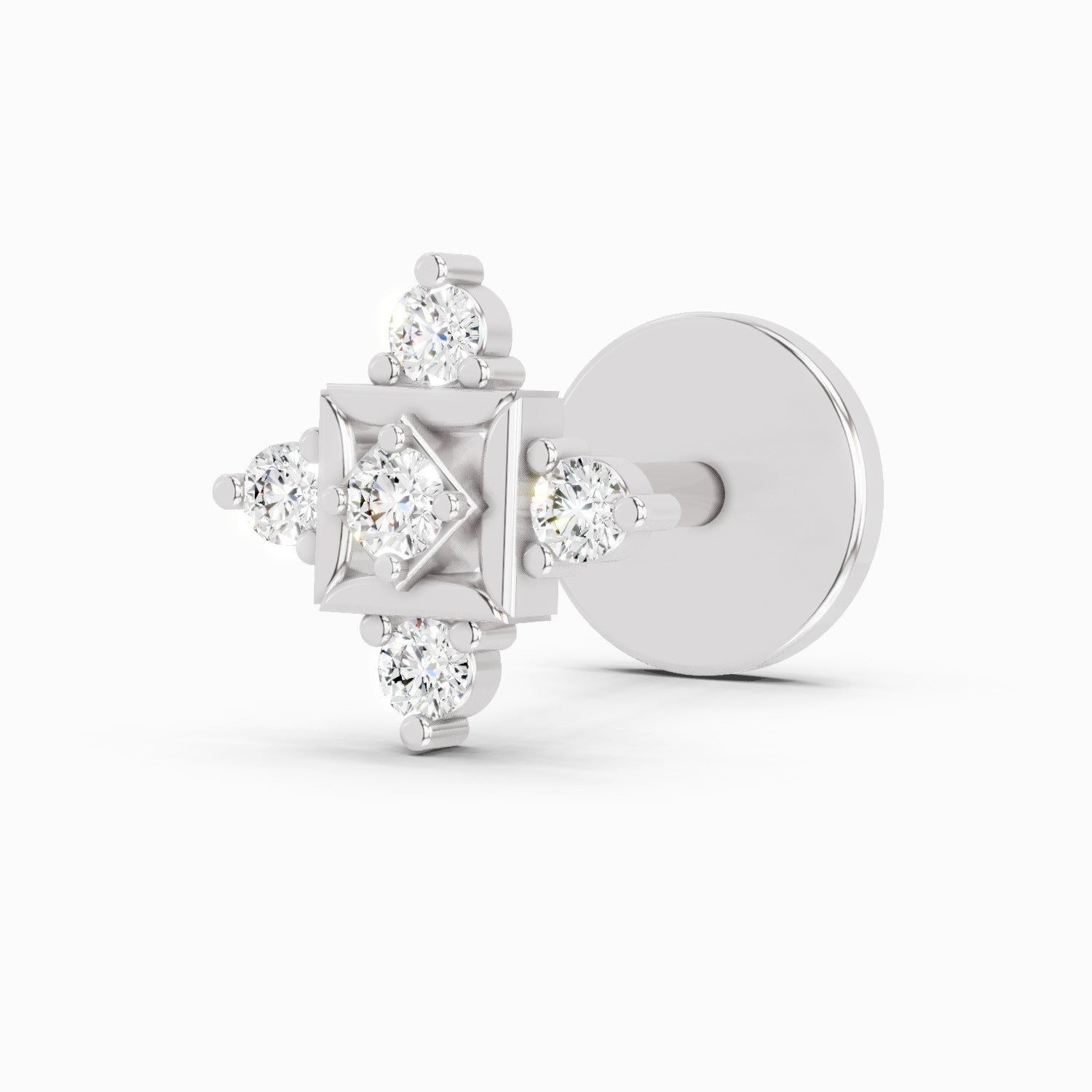 0.02 Carat The Kata Diamond Nose Pin 14K - White Gold
