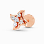 0.04 Carat gamya petalled Diamond Nose Pin 14K - Rose Gold