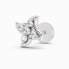 0.04 Carat gamya petalled Diamond Nose Pin 14K - White Gold