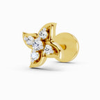 0.04 Carat gamya petalled Diamond Nose Pin 14K