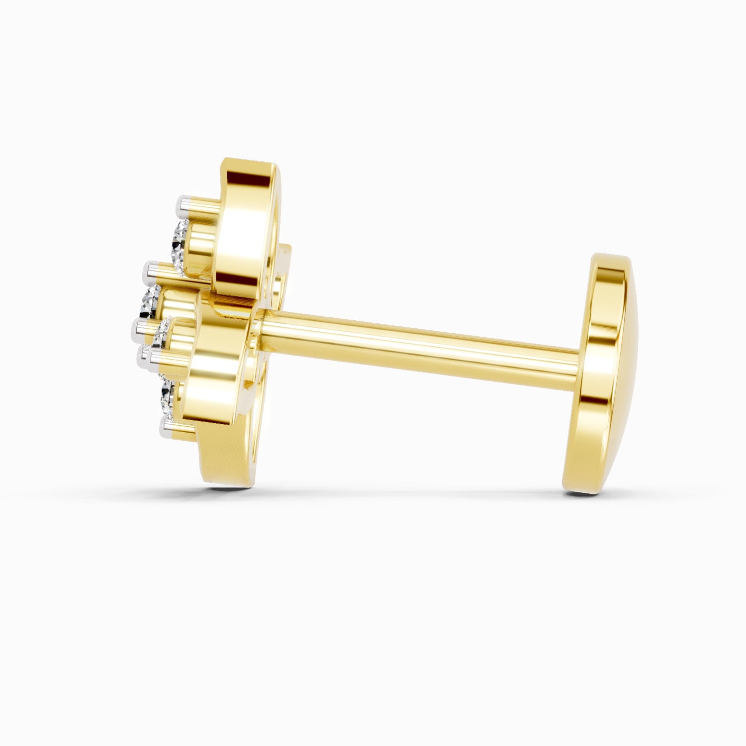 0.04 Carat gamya petalled Diamond Nose Pin 14K