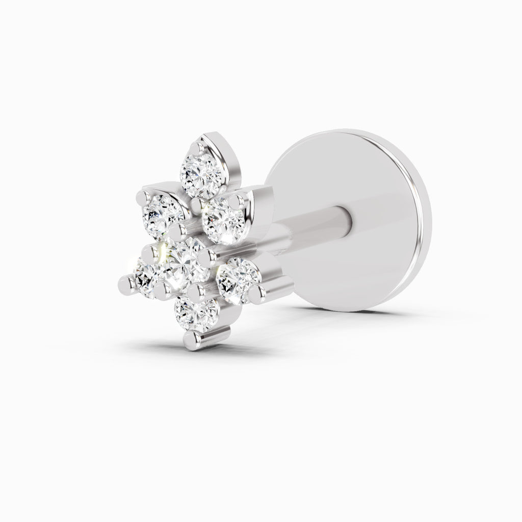 0.03 Carat Garcia Diamond Nose Pin 14K - White Gold