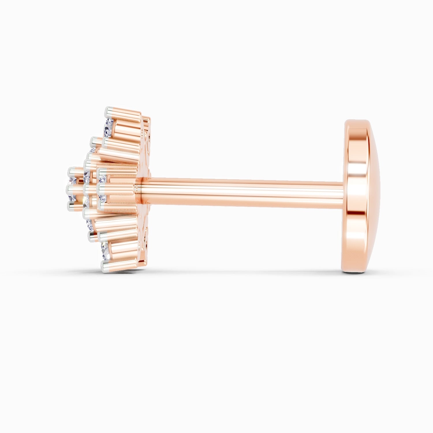 0.05 Carat Snowflake Shine Diamond Nose Pin 14K - Rose Gold