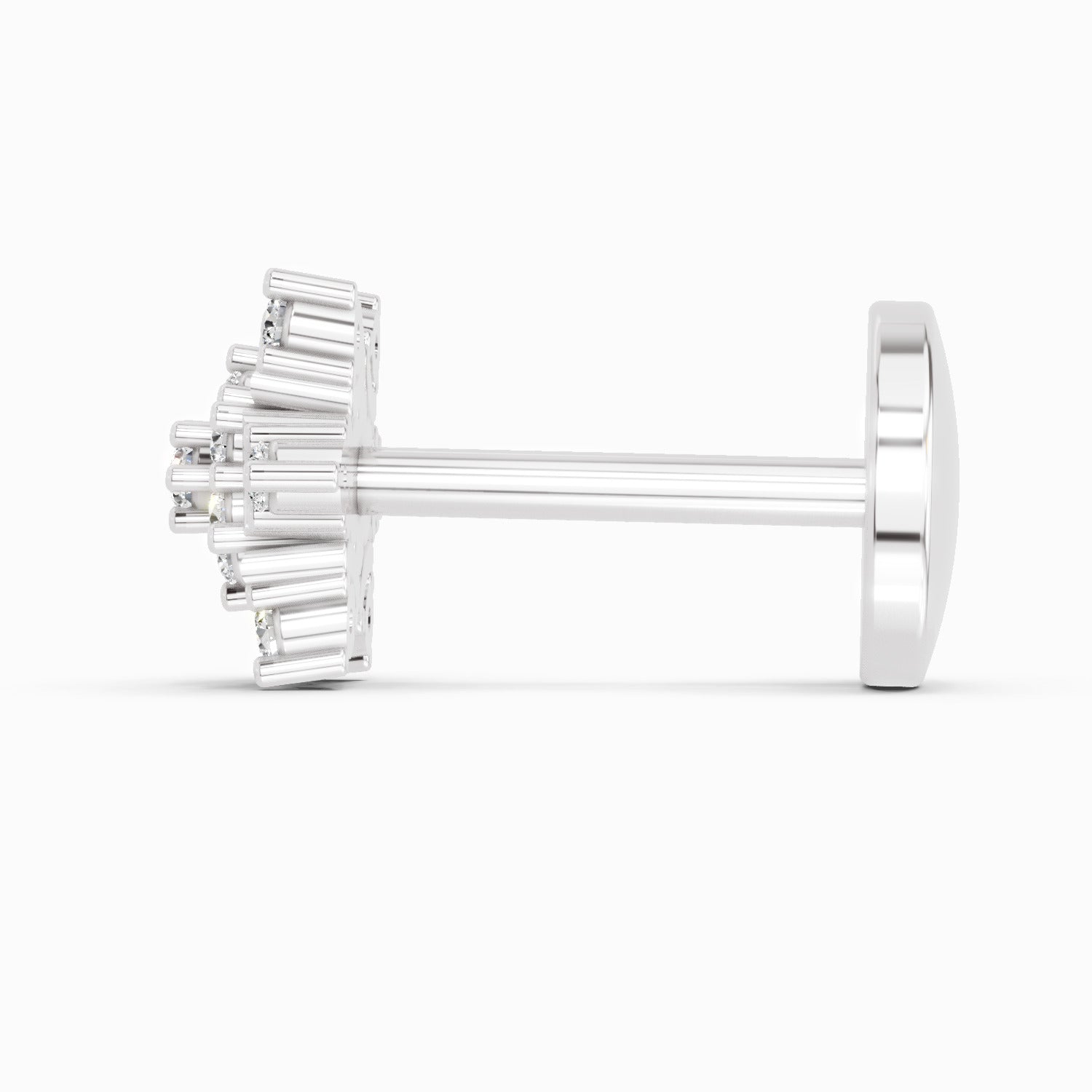 0.05 Carat Snowflake Shine Diamond Nose Pin 14K - White Gold