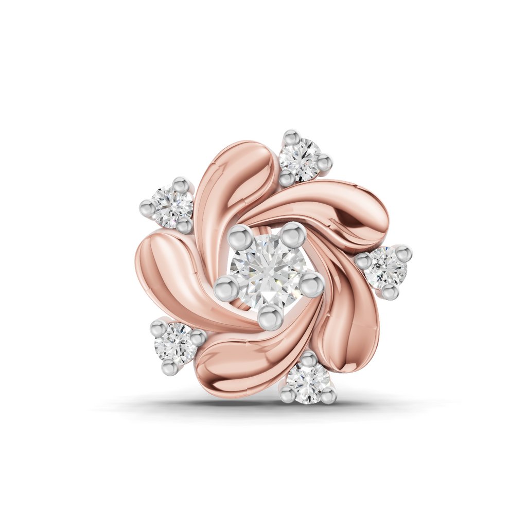 0.03 Carat Twilight Diamond Nose Pin 14K Screw - Rose Gold