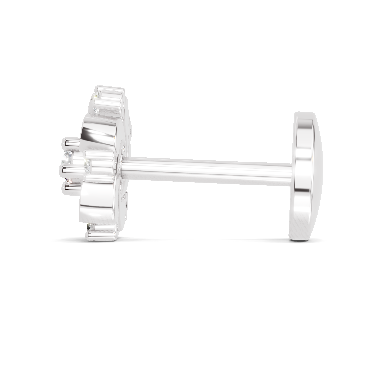 0.03 Carat Twilight Diamond Nose Pin 14K Screw - White Gold