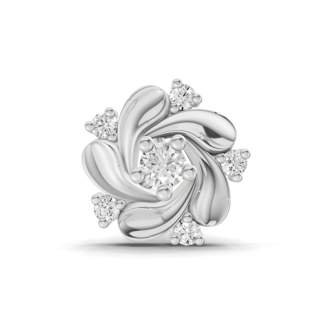 0.03 Carat Twilight Diamond Nose Pin 14K Screw - White Gold
