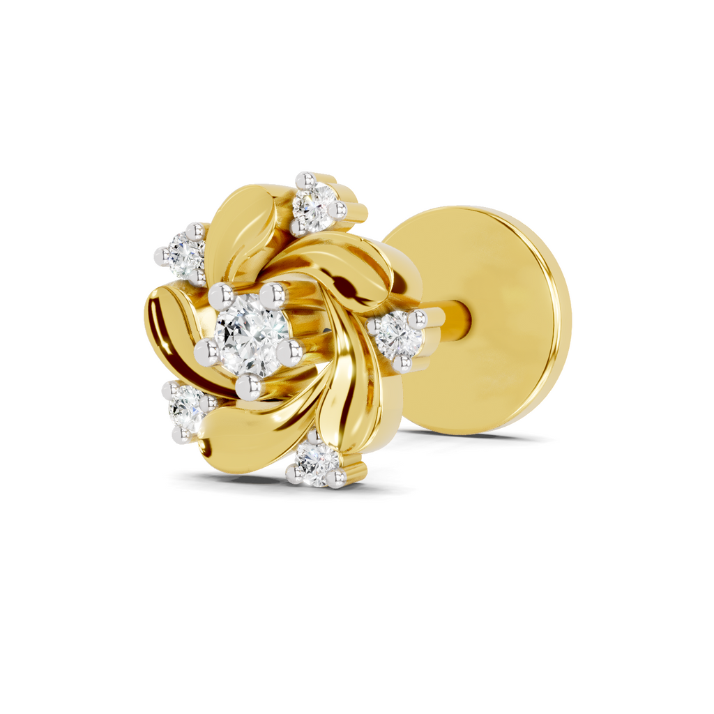 0.03 Carat Twilight Diamond Nose Pin 14K Screw