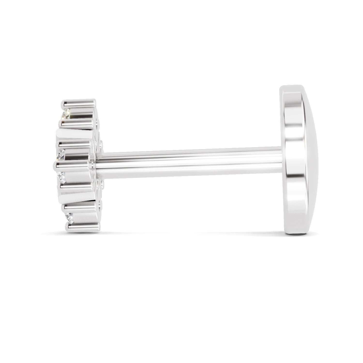 0.03 Carat Celestial Diamond Nose Pin 14K Screw - White Gold