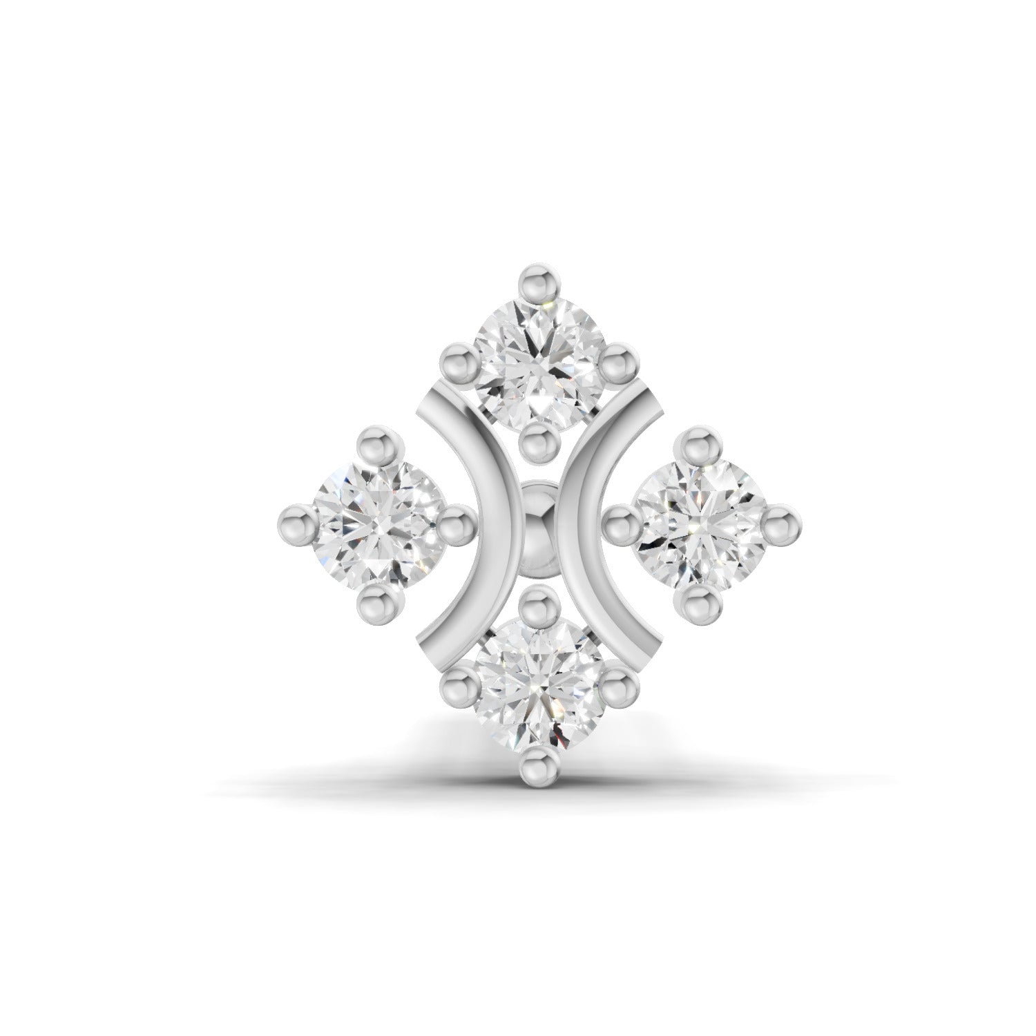 0.03 Carat Celestial Diamond Nose Pin 14K Screw - White Gold