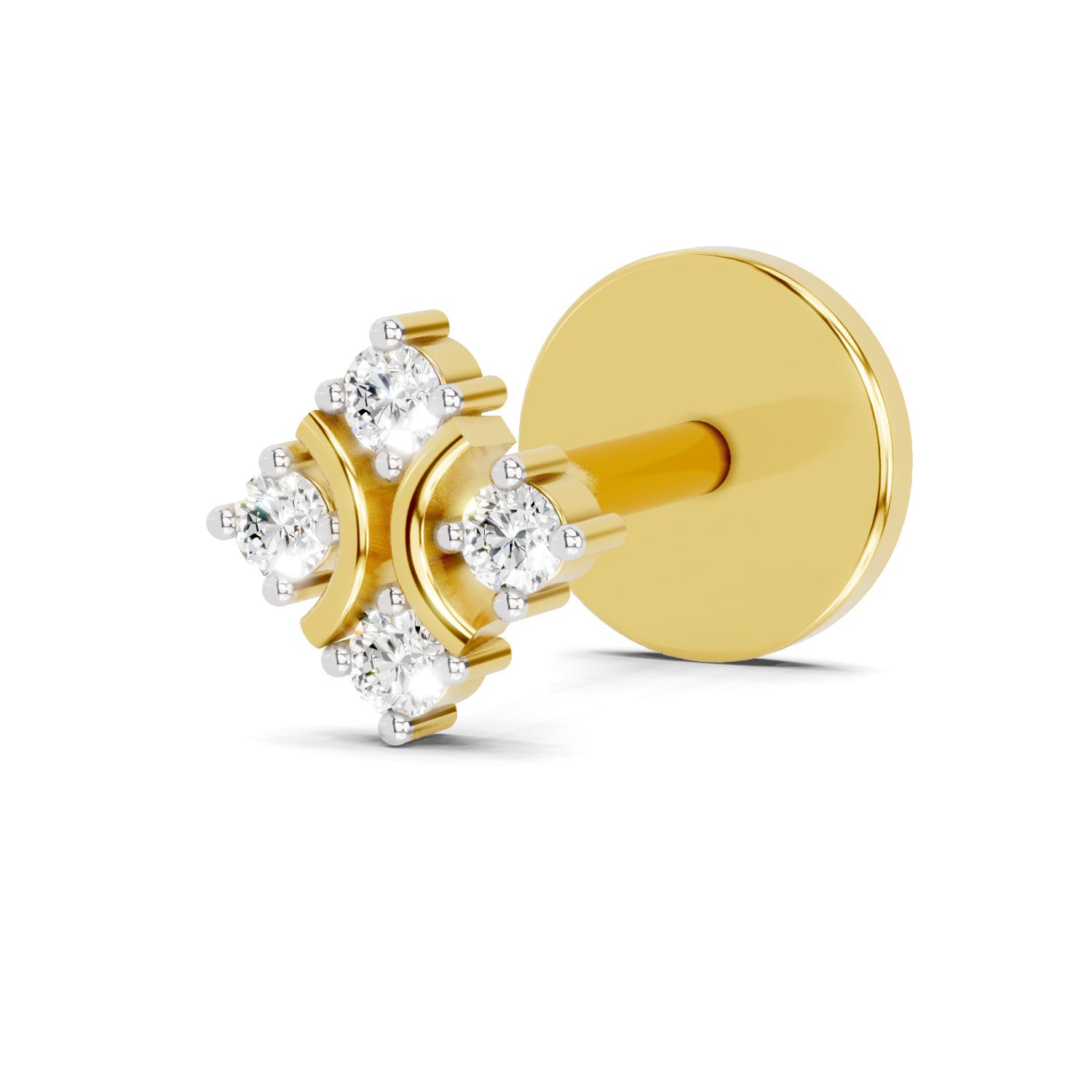 0.03 Carat Celestial Diamond Nose Pin 14K Screw