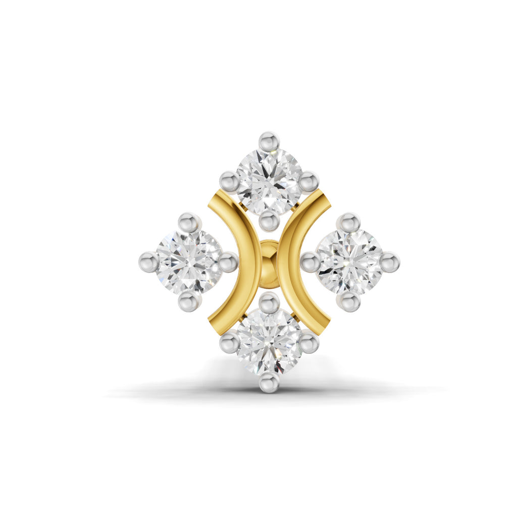 0.03 Carat Celestial Diamond Nose Pin 14K Screw