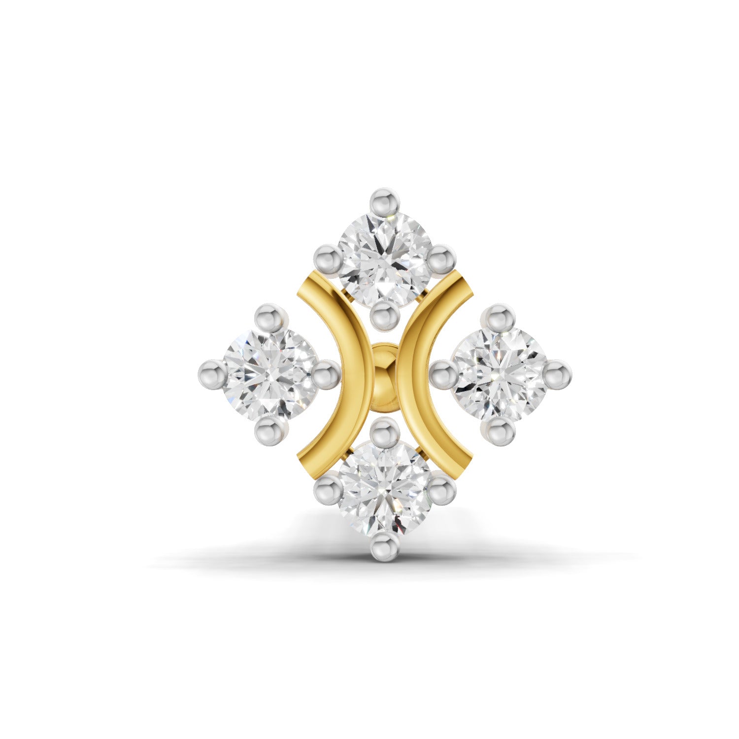 0.03 Carat Celestial Diamond Nose Pin 14K Screw