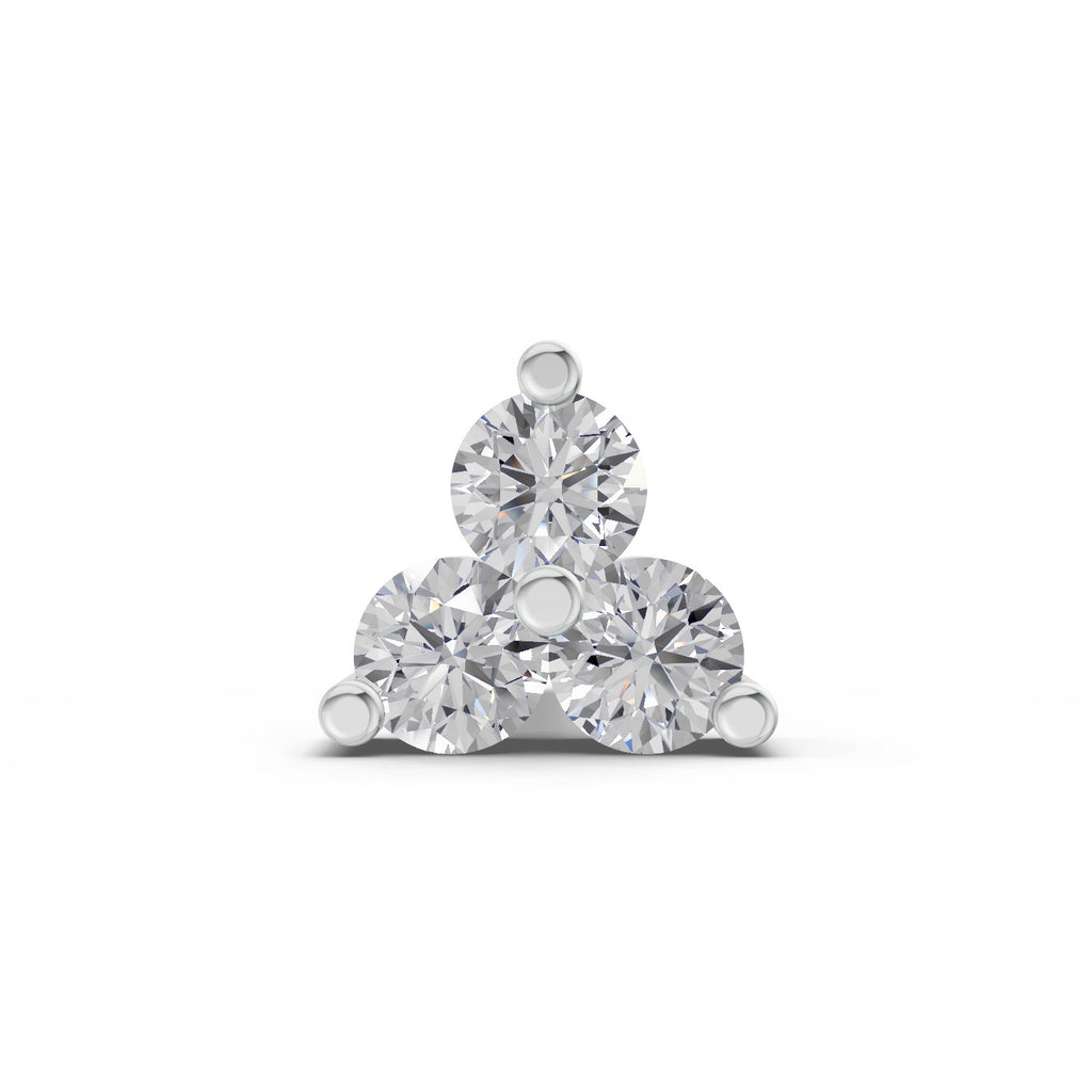 0.03 Ct Triangle Stud Nose Pin 14K - Rose Gold
