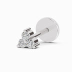 0.03 Ct Triangle Stud Nose Pin 14K - White Gold