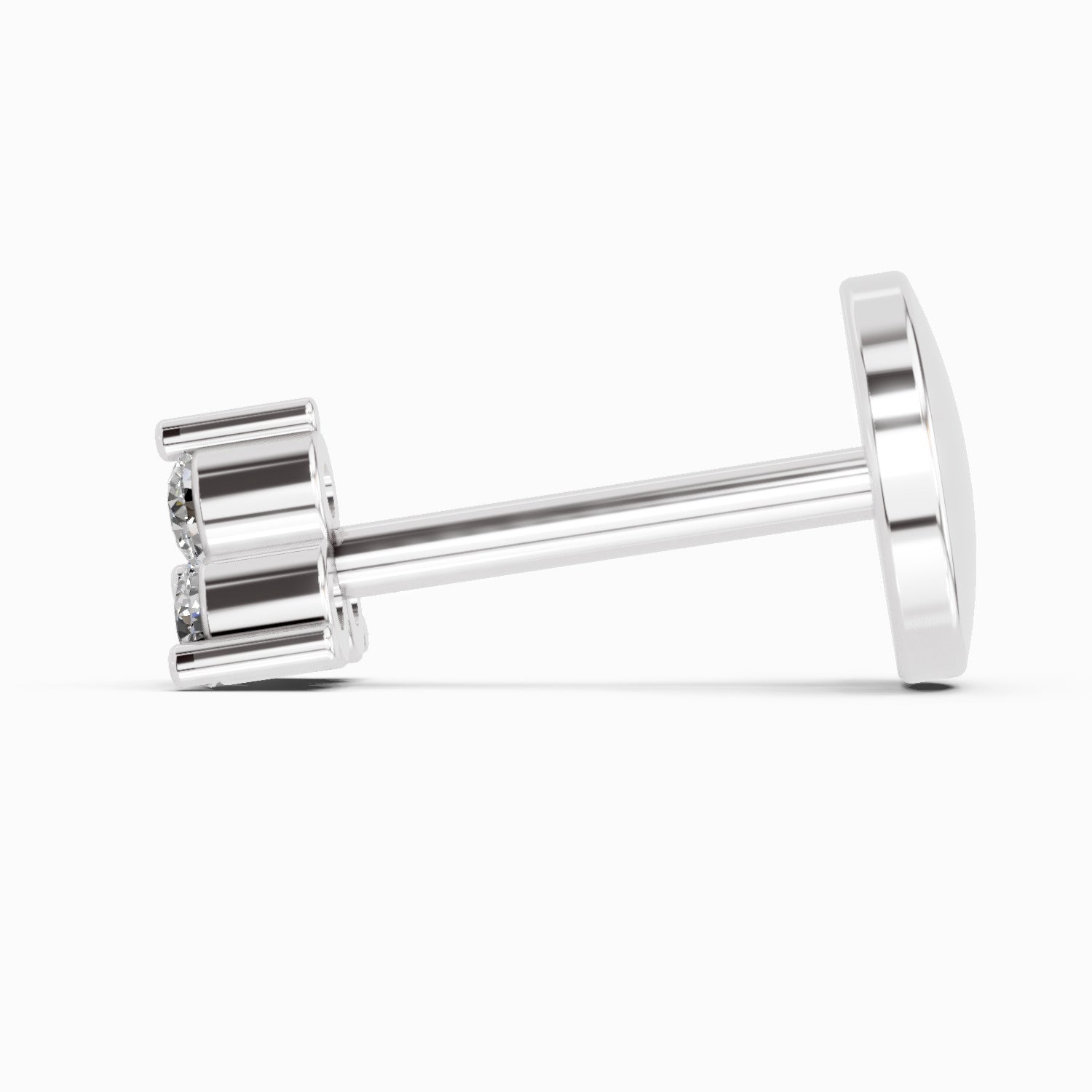 0.03 Ct Triangle Stud Nose Pin 14K - White Gold