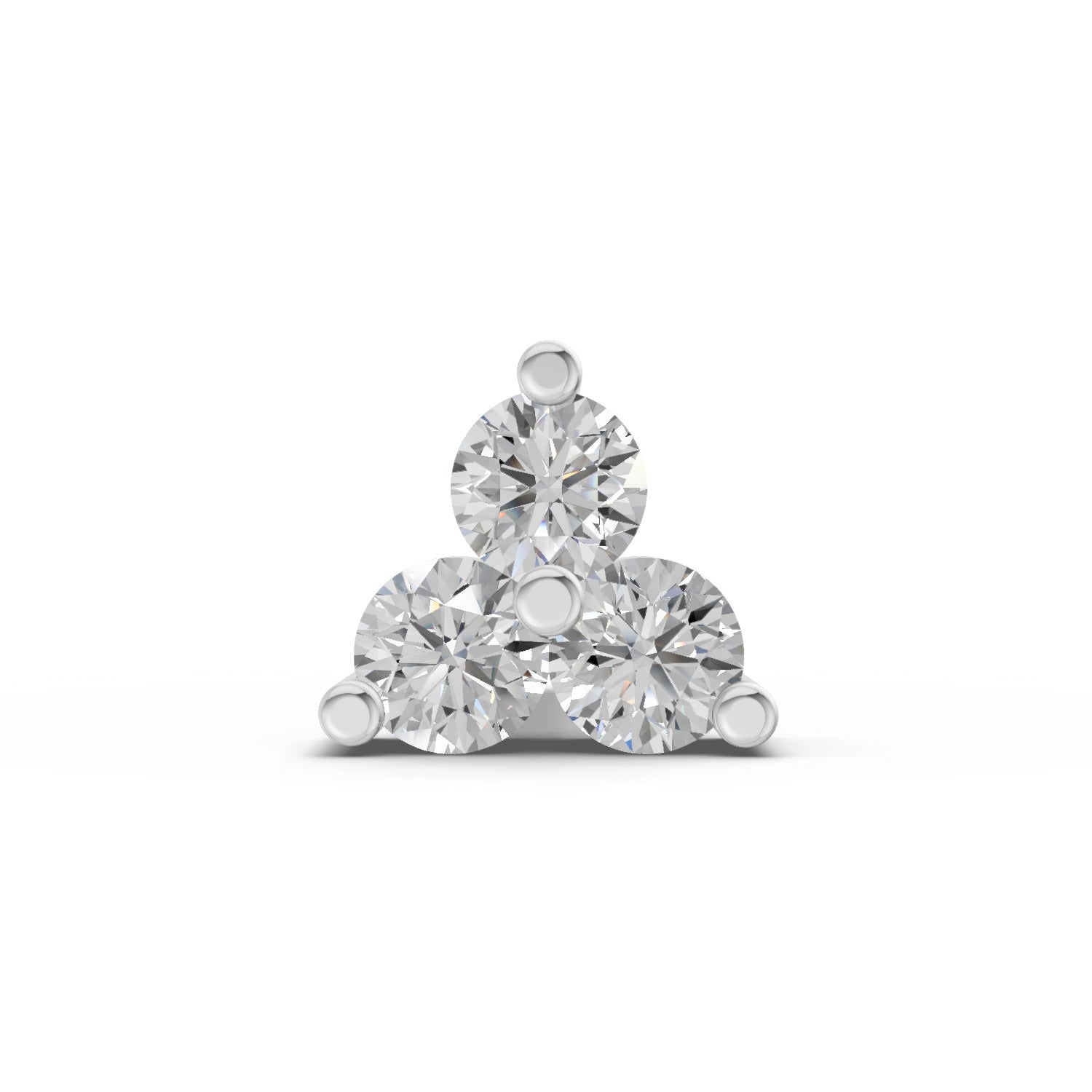 0.03 Ct Triangle Stud Nose Pin 14K - White Gold