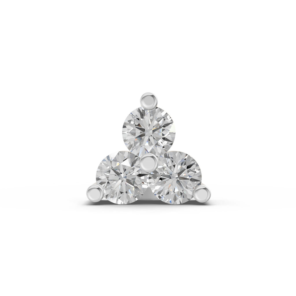 0.03 Ct Triangle Stud Nose Pin 14K