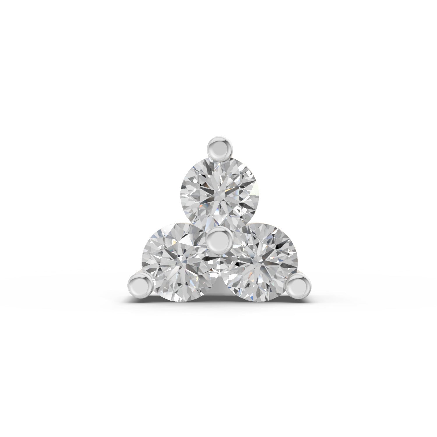 0.03 Ct Triangle Stud Nose Pin 14K