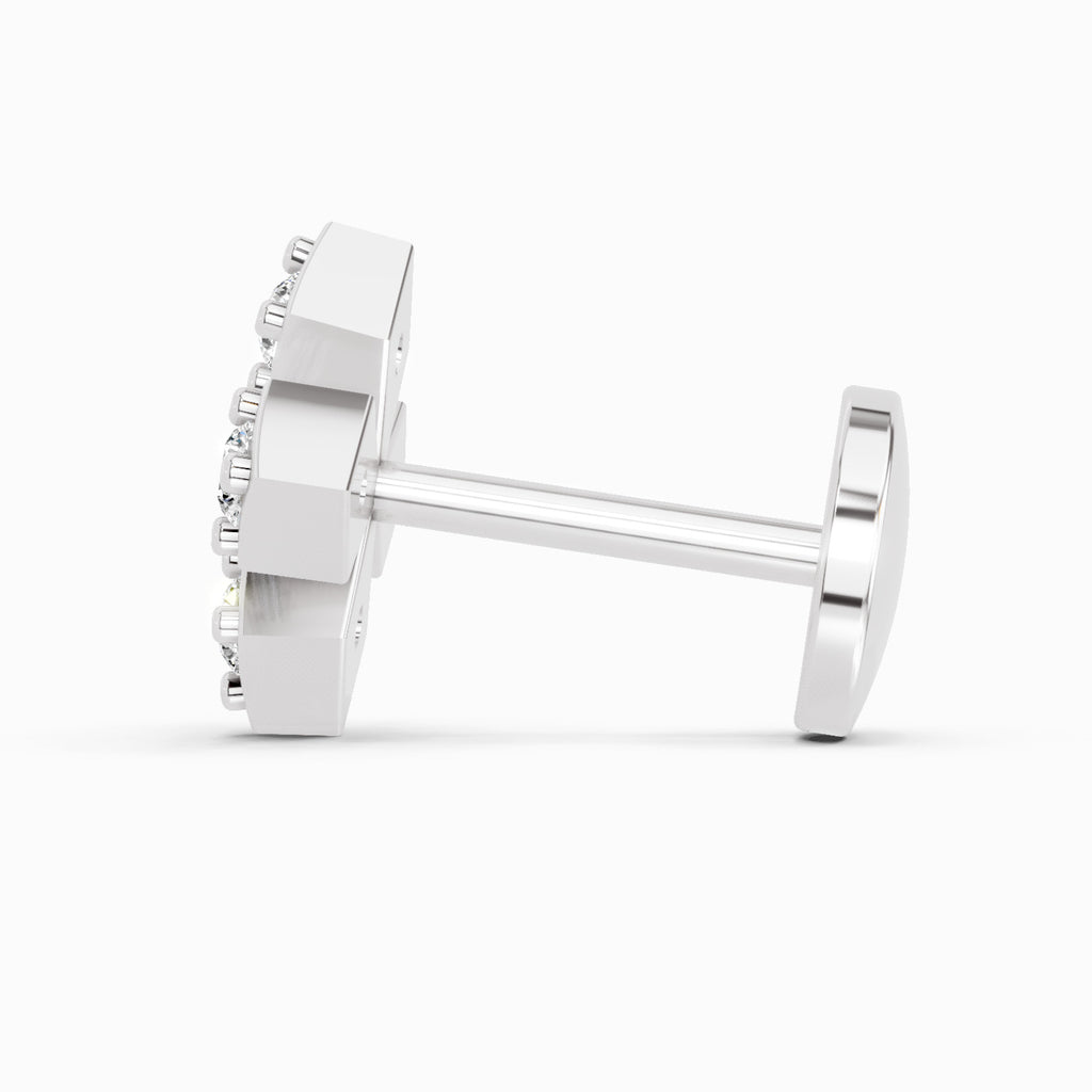 0.04 Carat aukera Celeste Bloom Diamond Nose Pin 14K - White Gold