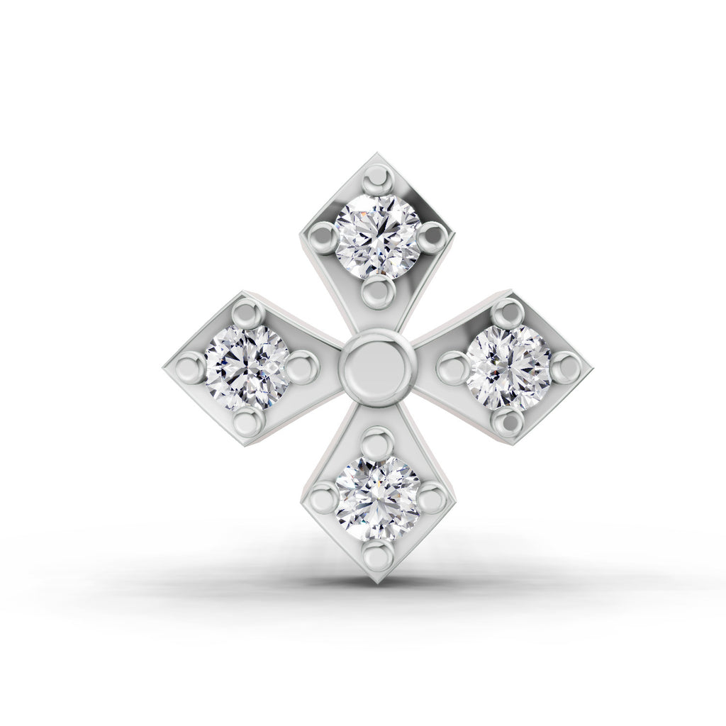 0.04 Carat aukera Celeste Bloom Diamond Nose Pin 14K - White Gold