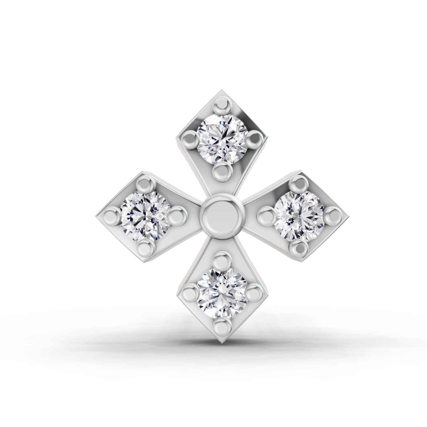 0.04 Carat aukera Celeste Bloom Diamond Nose Pin 14K - White Gold