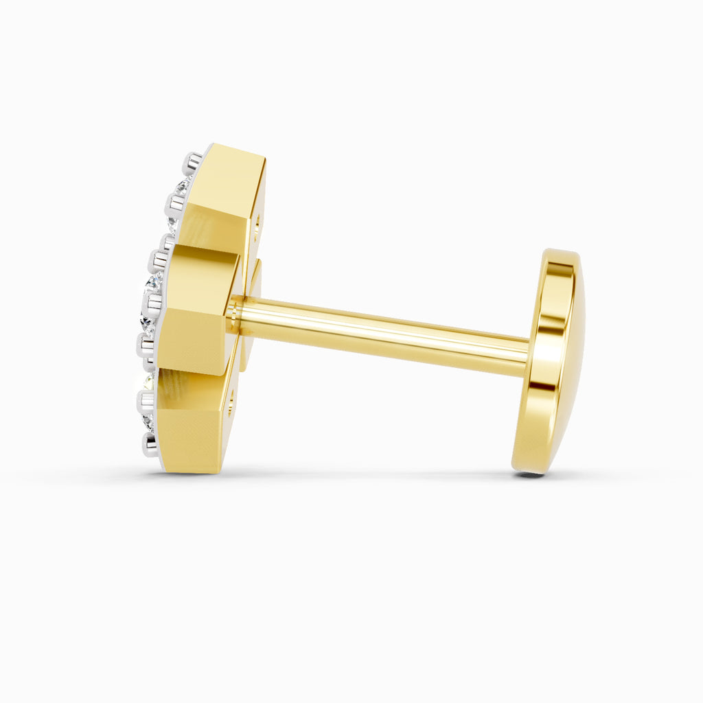 0.04 Carat aukera Celeste Bloom Diamond Nose Pin 14K