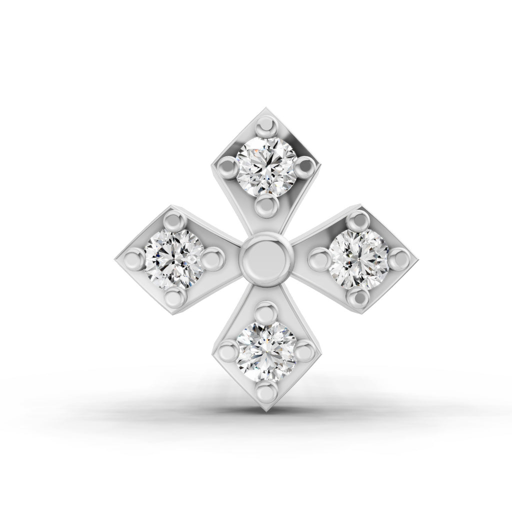 0.04 Carat aukera Celeste Bloom Diamond Nose Pin 14K