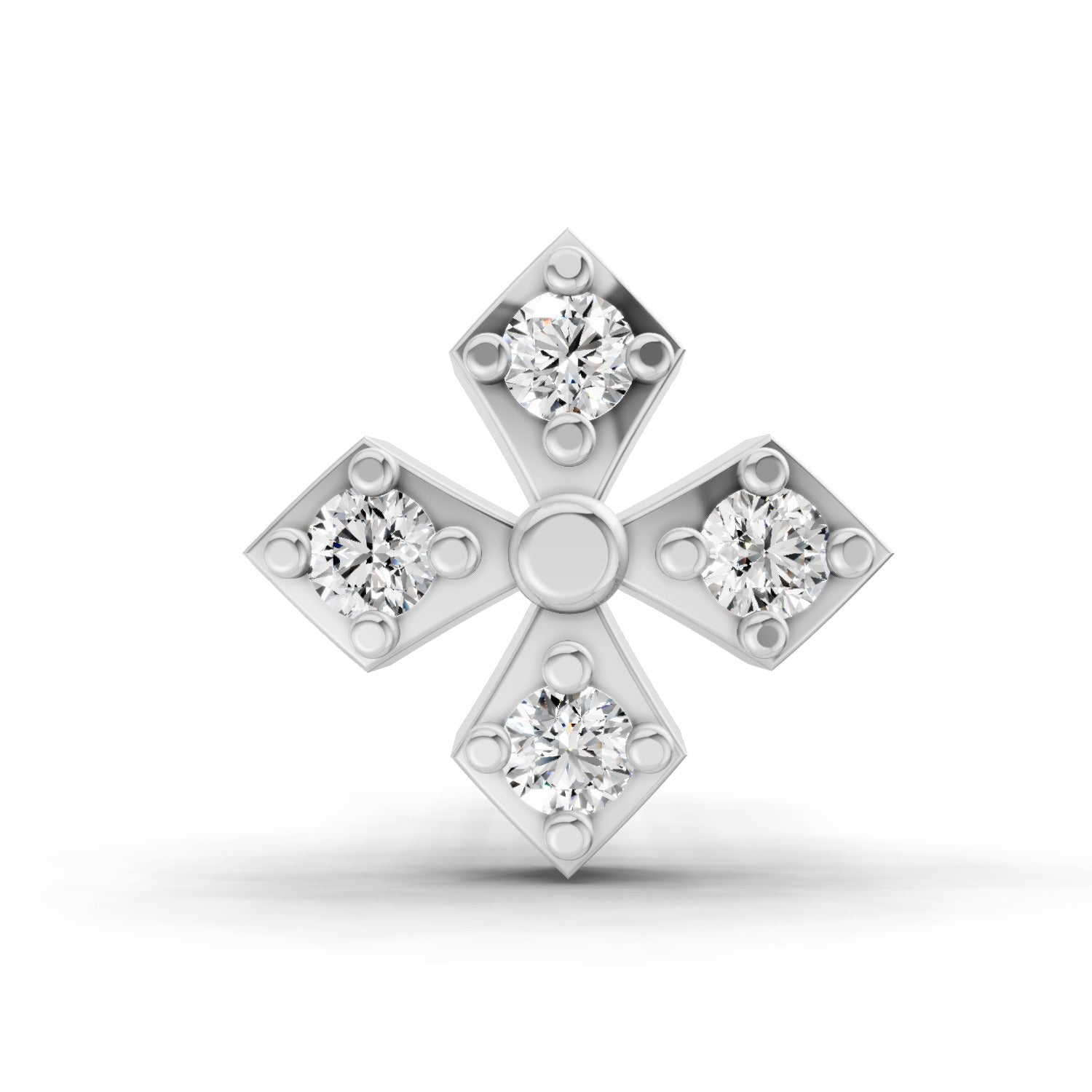 0.04 Carat aukera Celeste Bloom Diamond Nose Pin 14K
