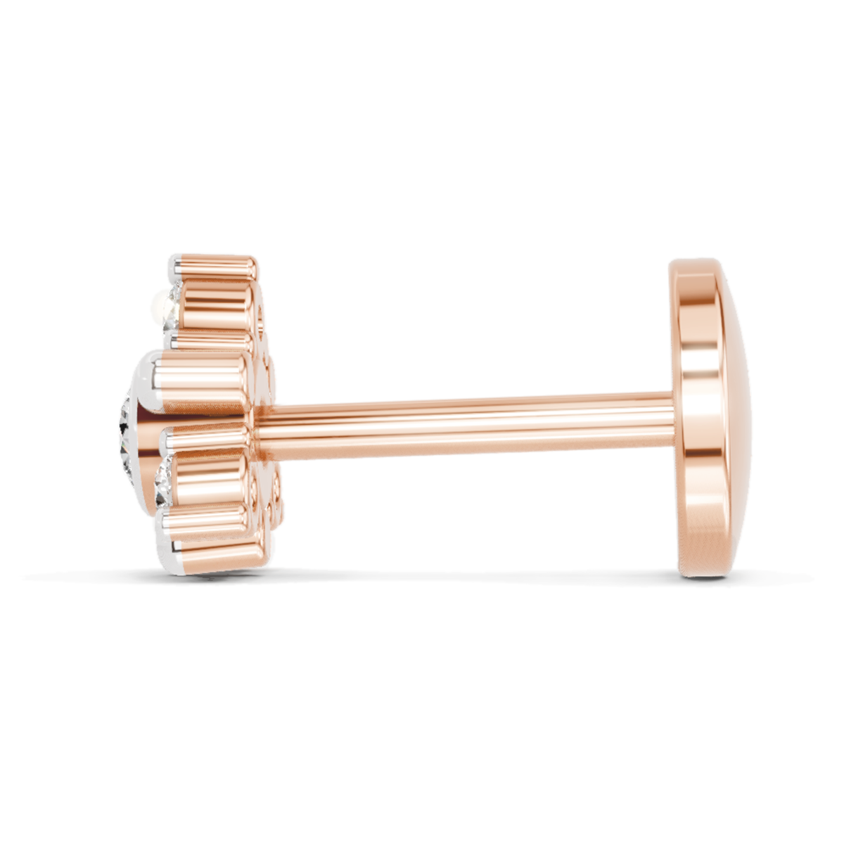 0.04 Carat Snowflower Diamond Nose Pin 14K - Rose Gold
