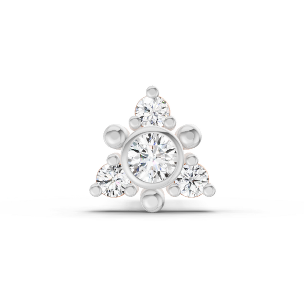 0.04 Carat Snowflower Diamond Nose Pin 14K - Rose Gold