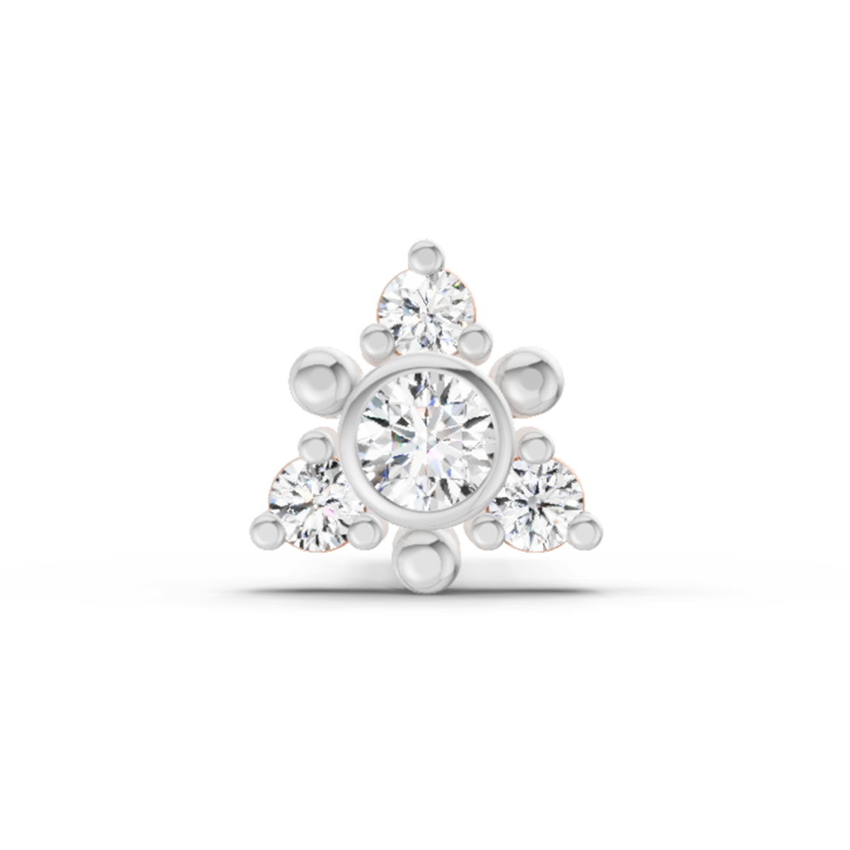 0.04 Carat Snowflower Diamond Nose Pin 14K - Rose Gold