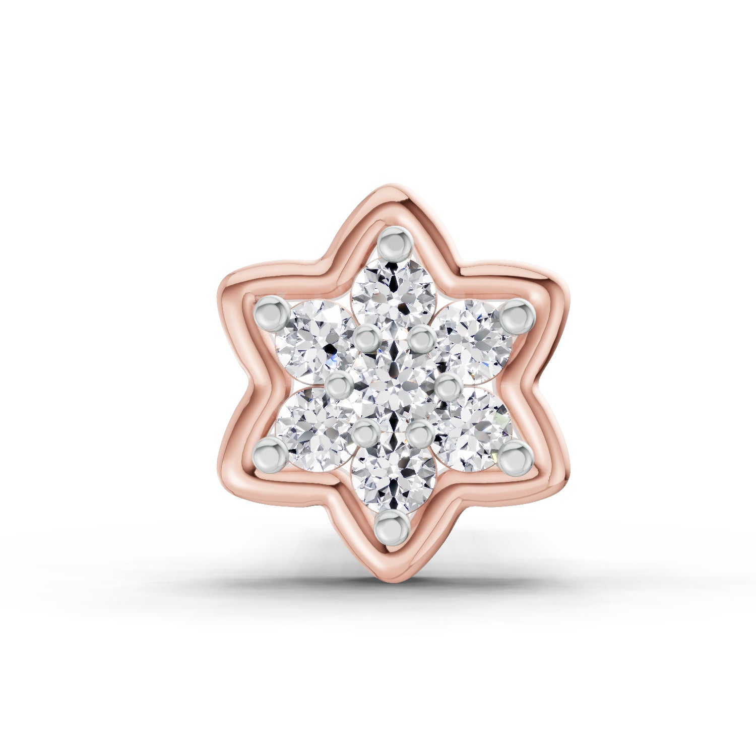 0.04 Carat Star Diamond Nose Pin 14K - Rose Gold