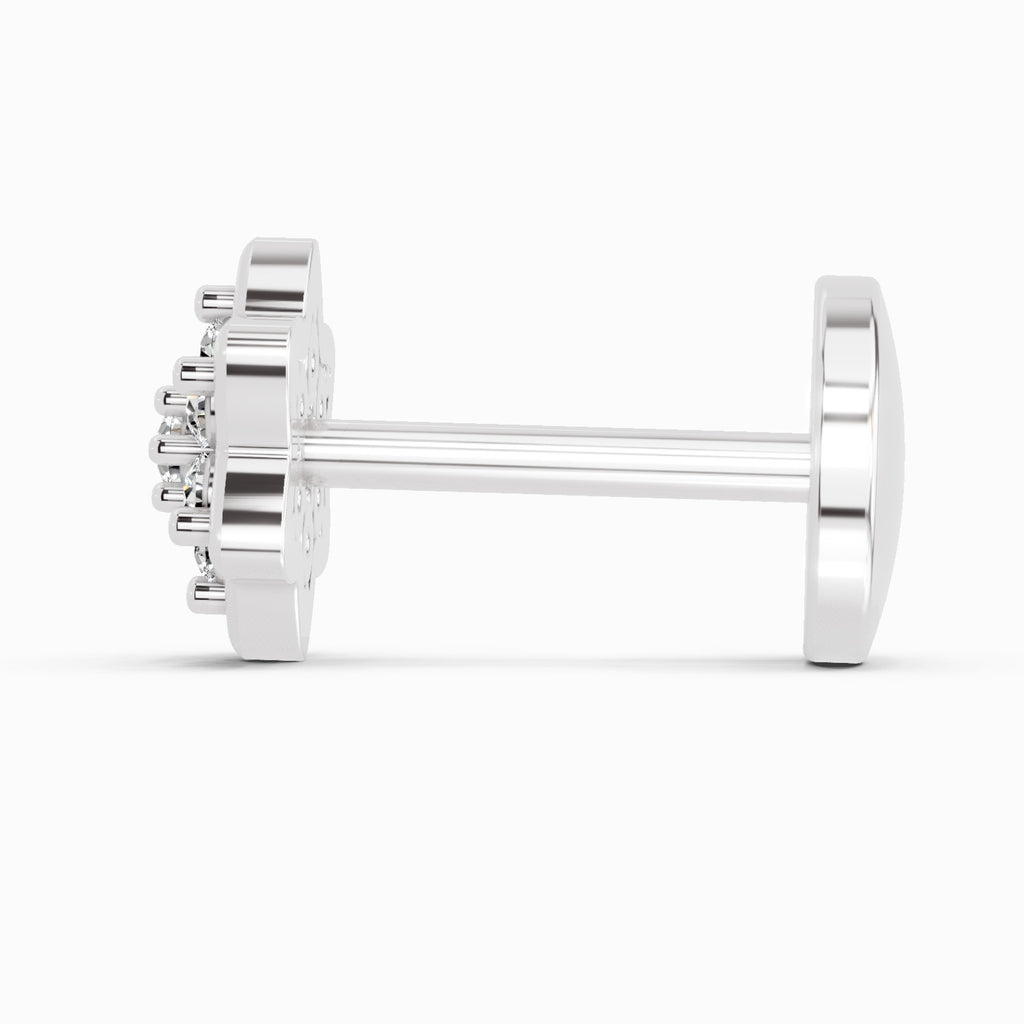 0.04 Carat Star Diamond Nose Pin 14K - White Gold
