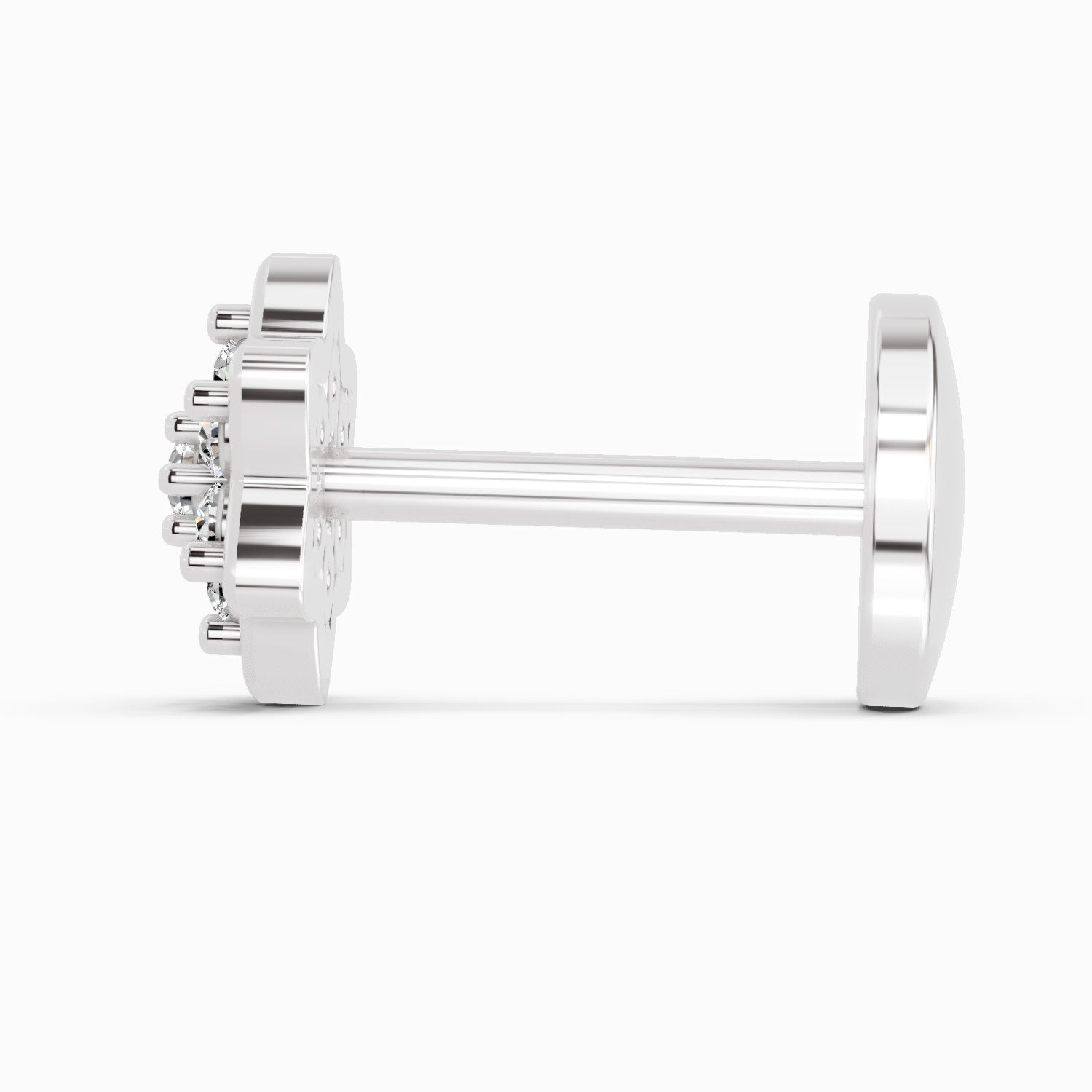 0.04 Carat Star Diamond Nose Pin 14K - White Gold