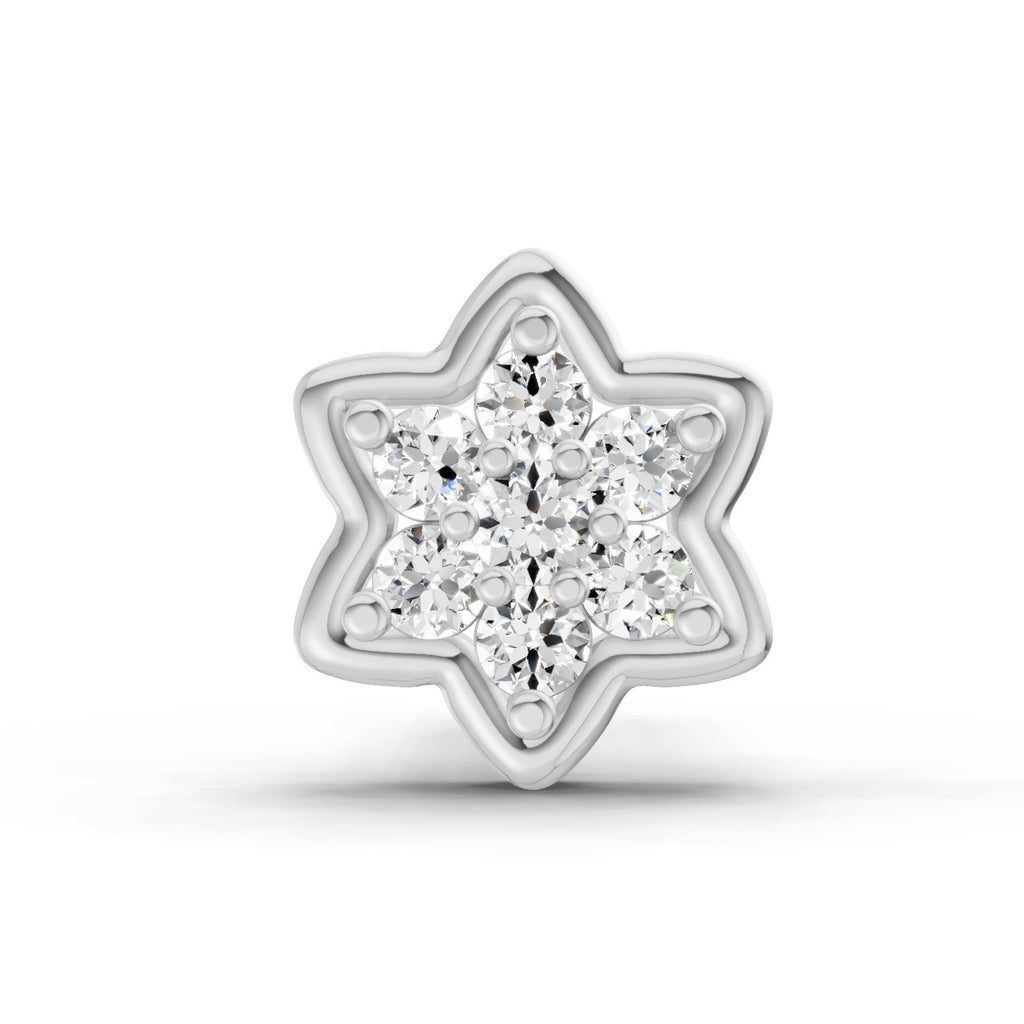 0.04 Carat Star Diamond Nose Pin 14K - White Gold