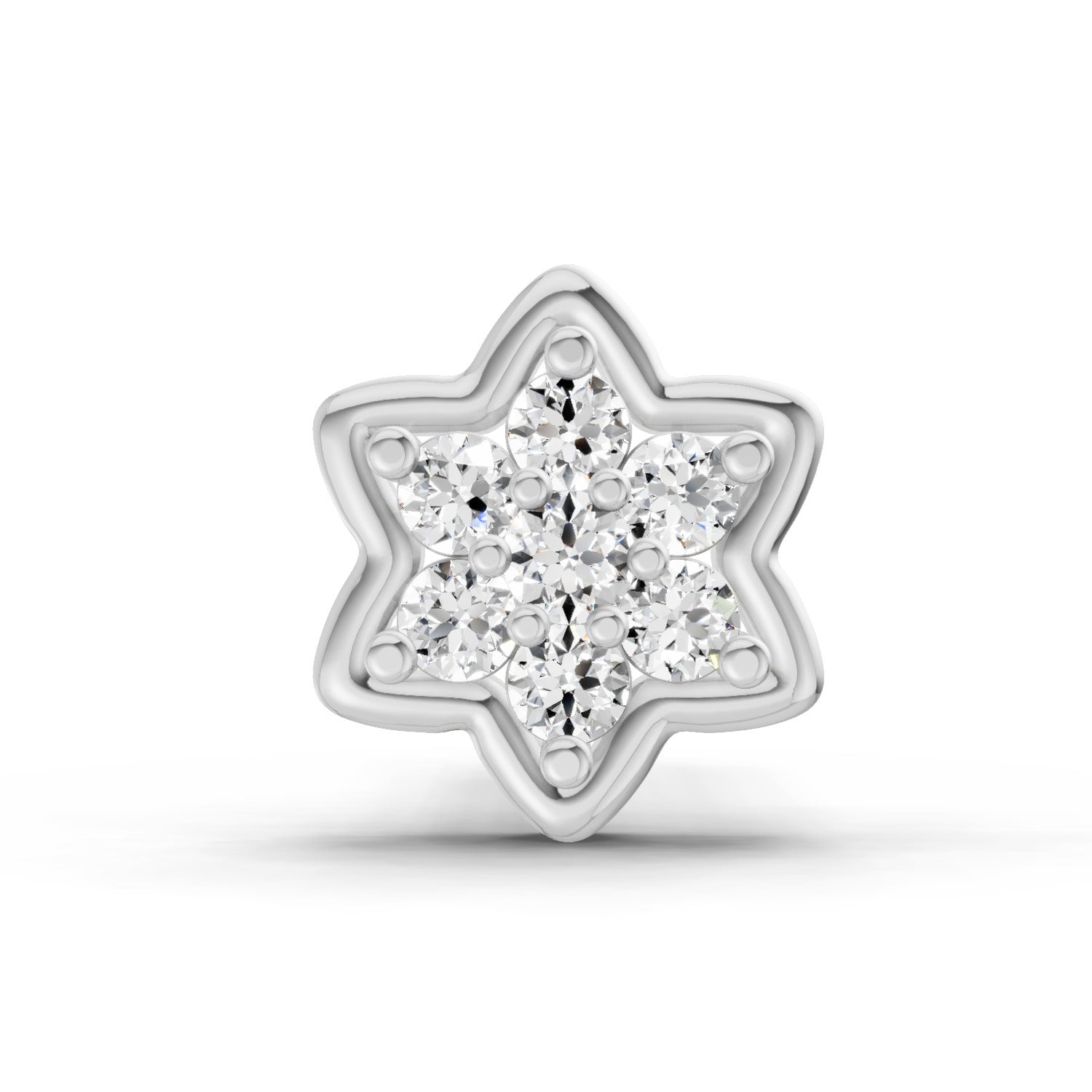 0.04 Carat Star Diamond Nose Pin 14K - White Gold