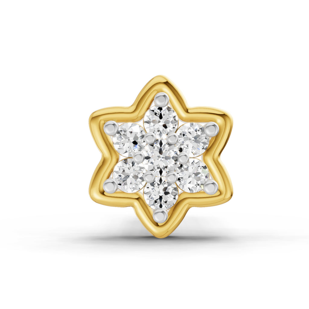 0.04 Carat Star Diamond Nose Pin 14K