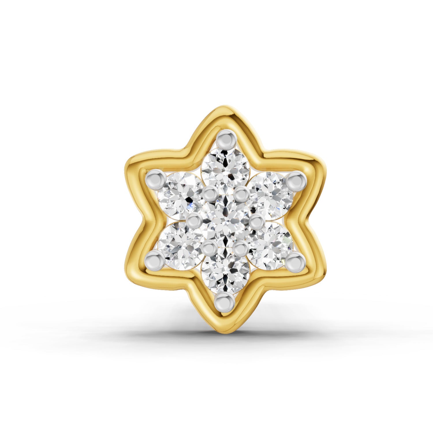 0.04 Carat Star Diamond Nose Pin 14K