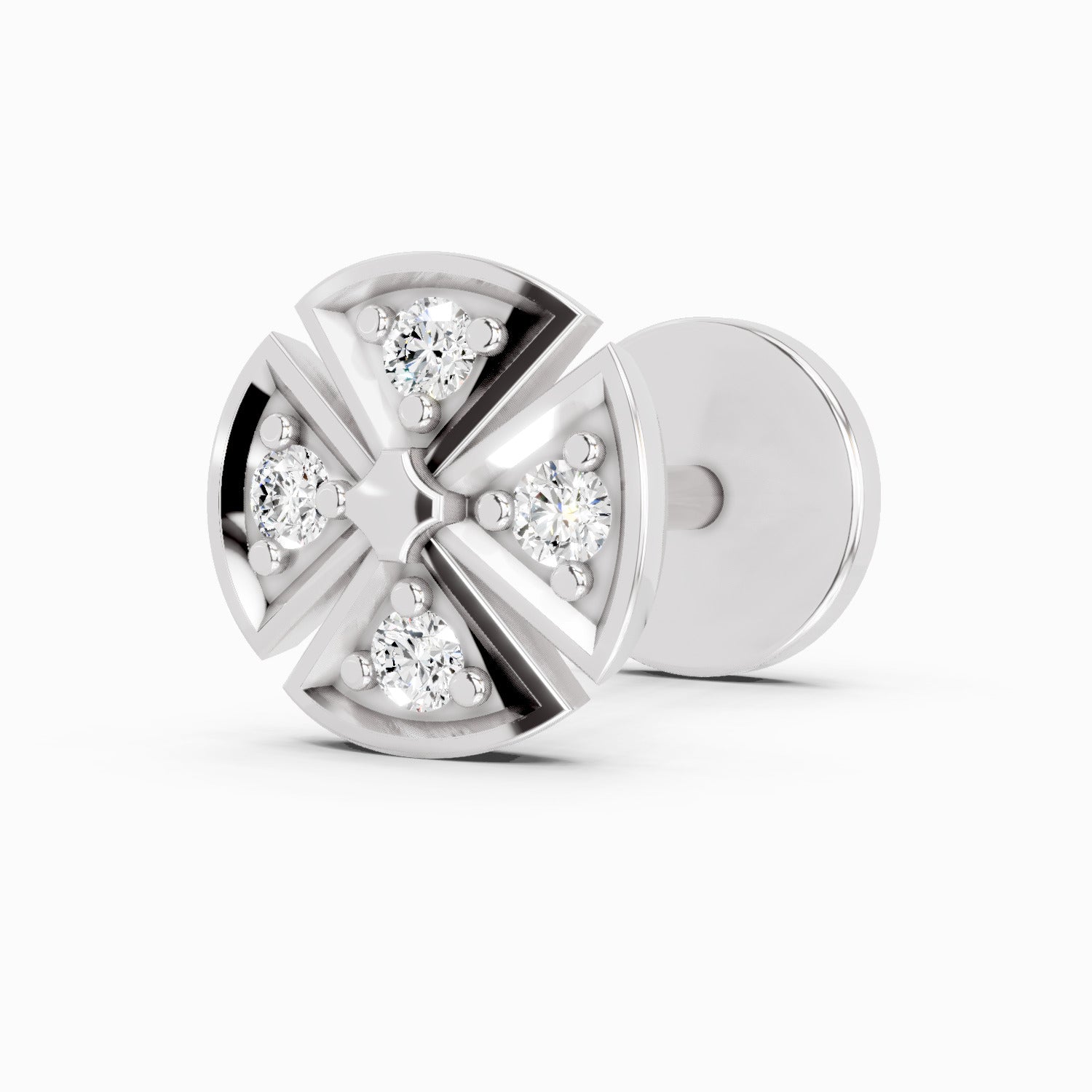0.01 Carat Diamond Nose Pin 14K - White Gold