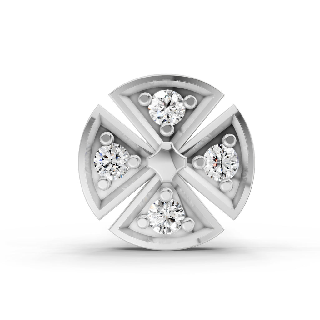 0.01 Carat Shine Eternal Radiant Hexa-Bloom Diamond Nose Pin 14K - White Gold