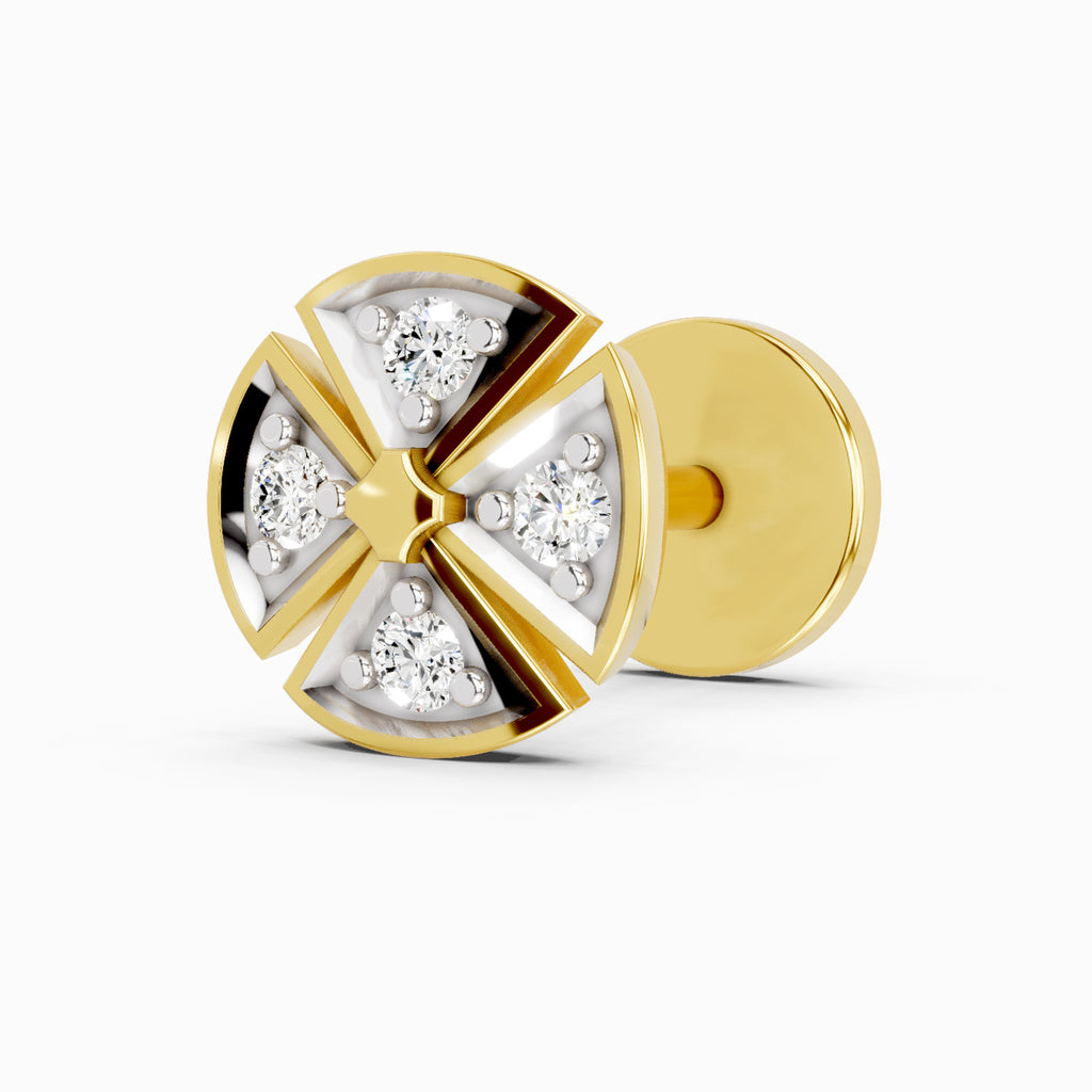0.01 Carat Diamond Nose Pin 14K