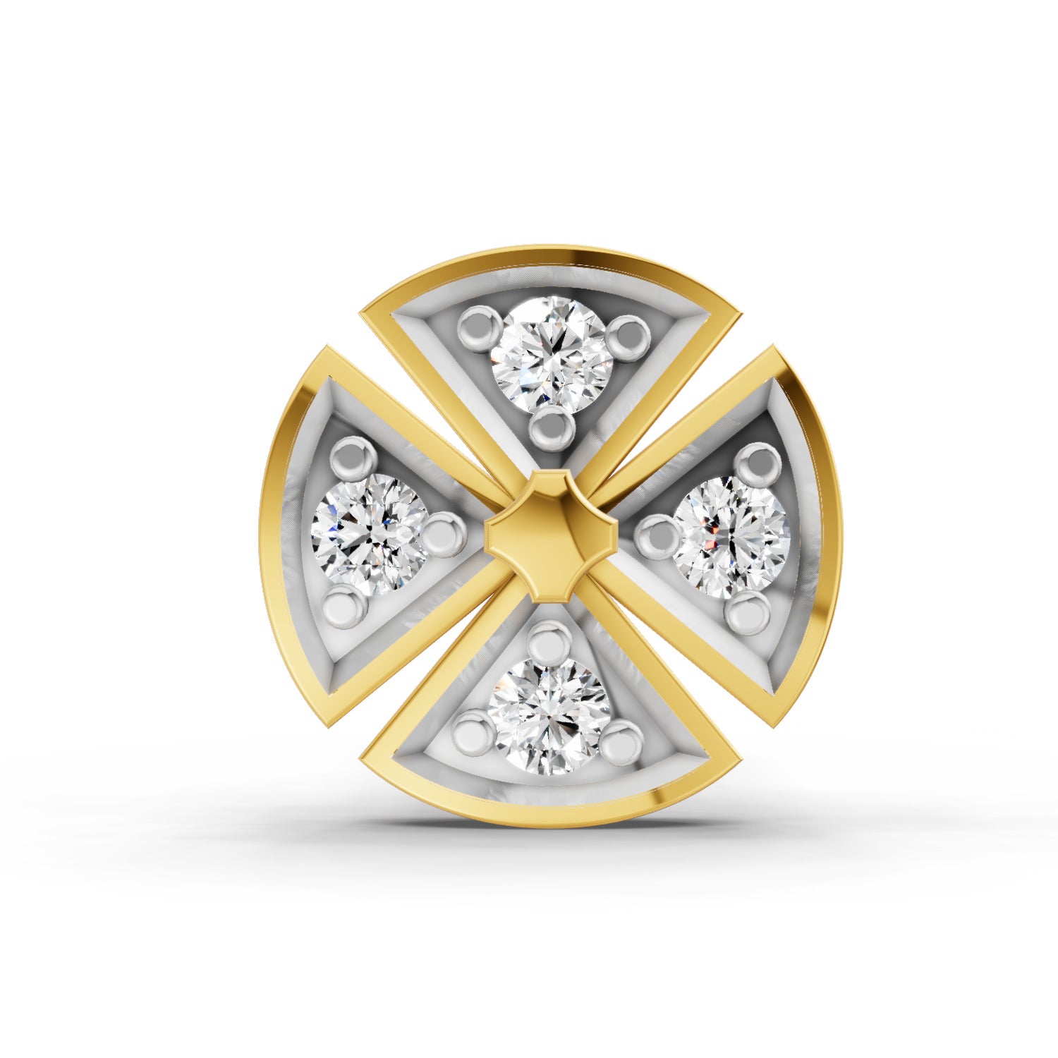 0.01 Carat Shine Eternal Radiant Hexa-Bloom Diamond Nose Pin 14K