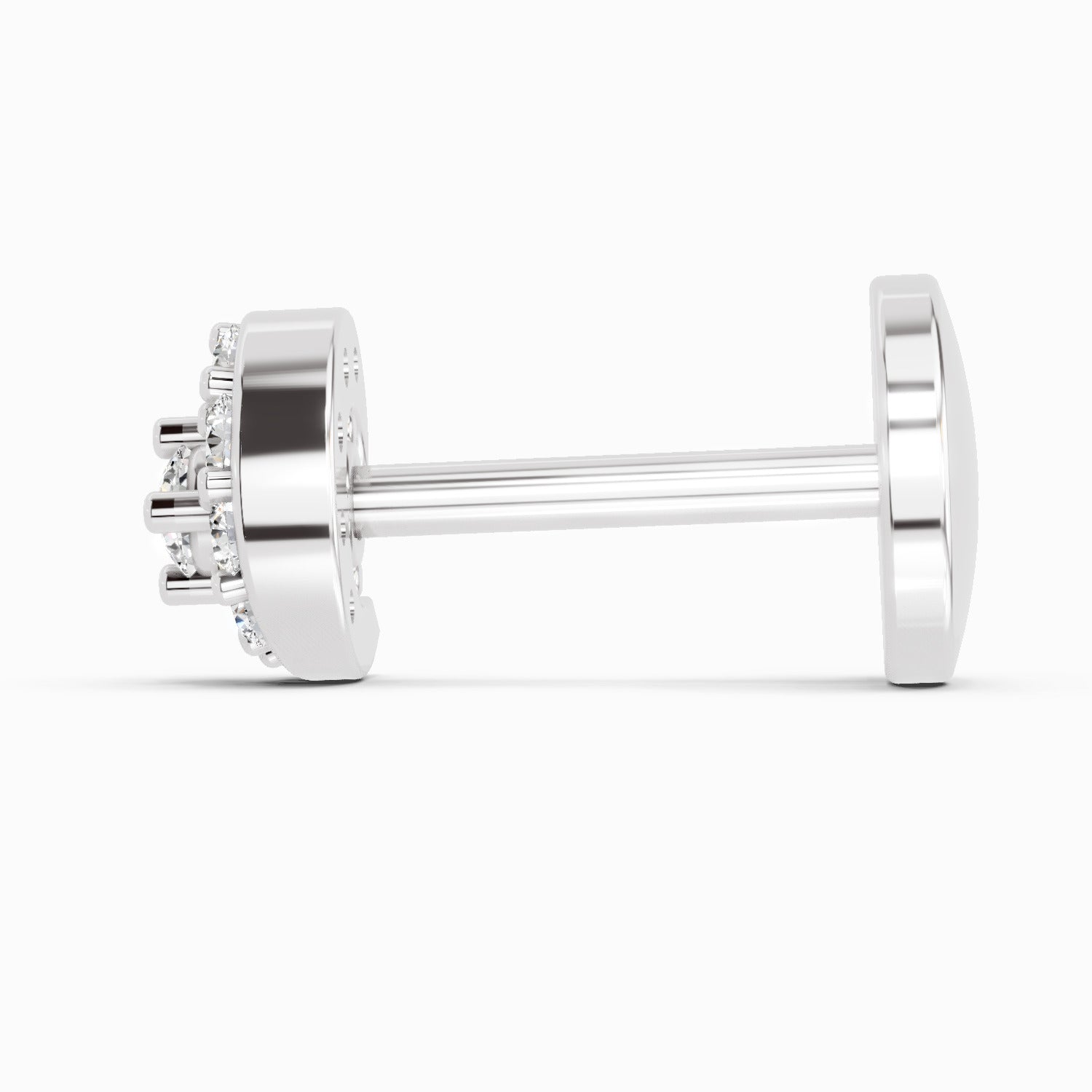 0.03 Carat Cluster Diamond Nose Pin 14K - White Gold
