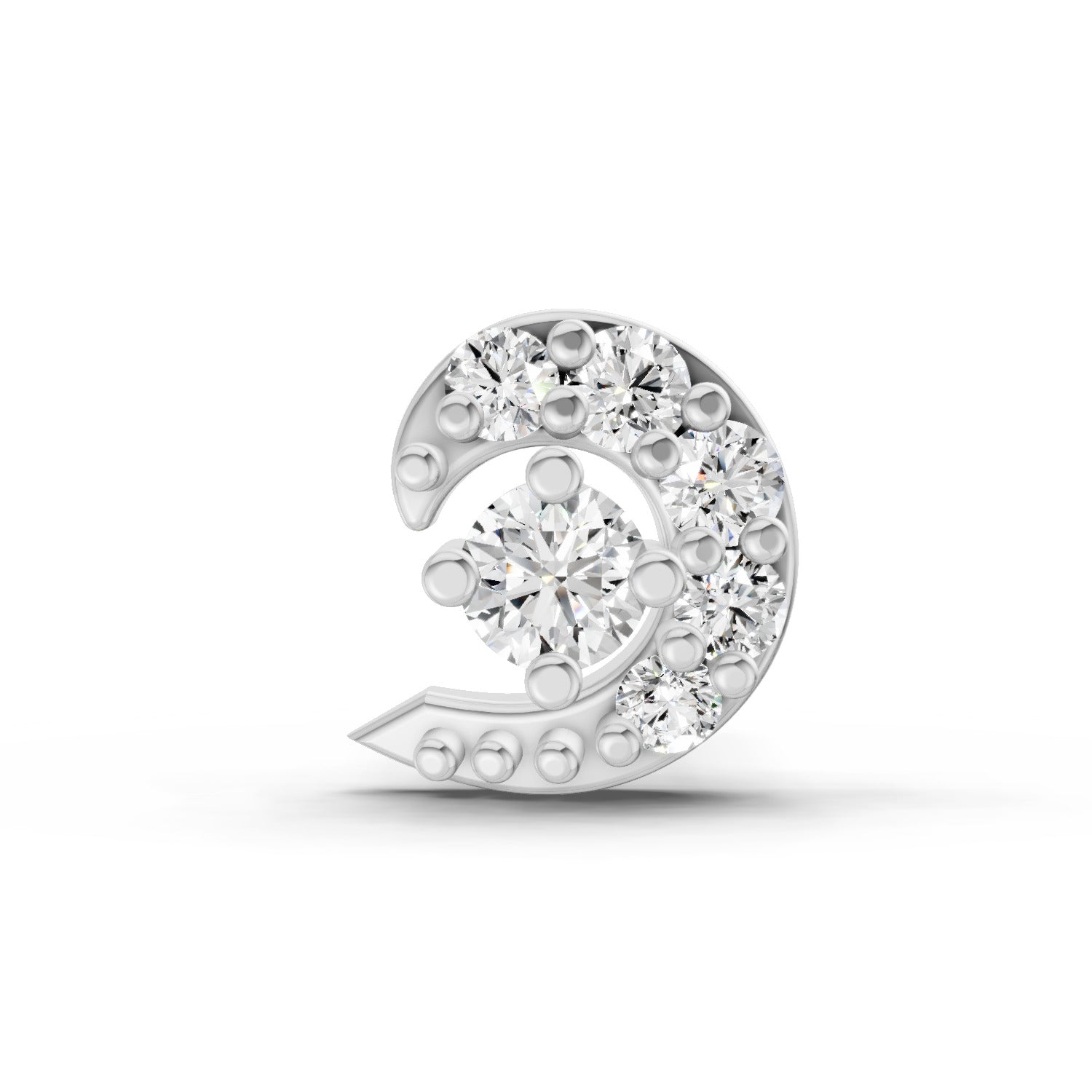 0.03 Carat Cluster Diamond Nose Pin 14K - White Gold